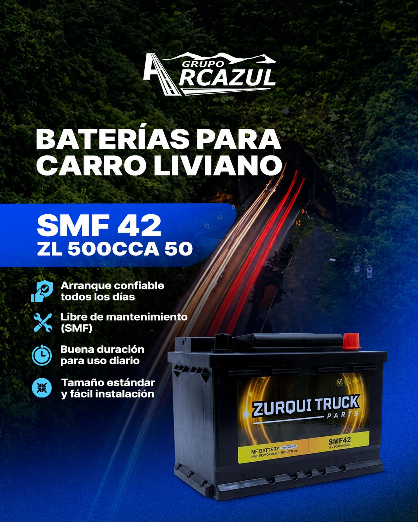 Batería Zurqui Truck SMF 42 para vehículo liviano